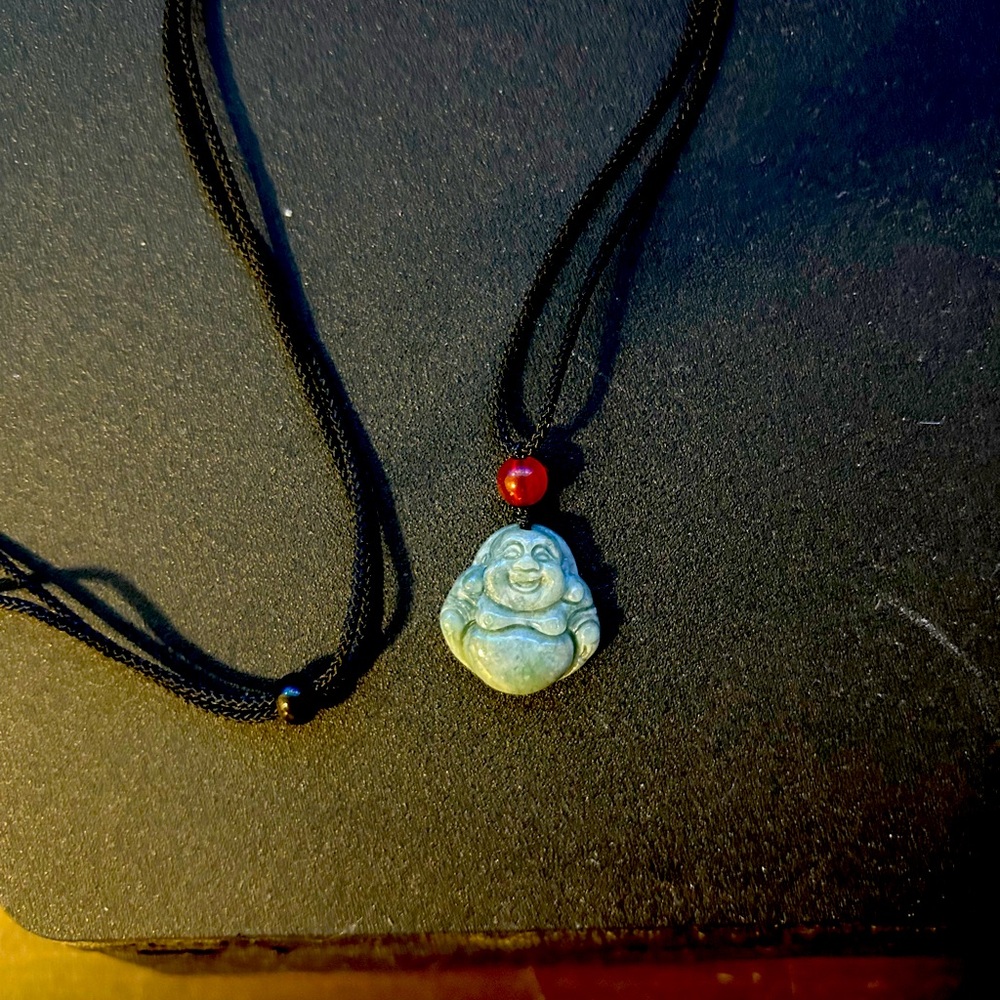 Buddha jade necklace adjustable
